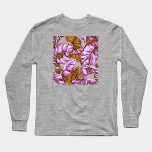 Tropical Leaves Camouflage Of Banana and Monstera 9 Long Sleeve T-Shirt